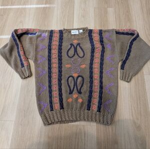 Vintage Mark Scot Linen/Cotton Chunky Sweater Size Xl